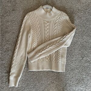 Gap - Cable Knit Mock Neck Turtleneck - Cream - Medium